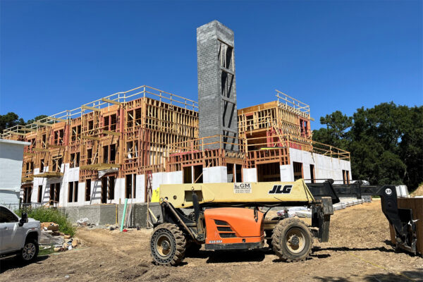 Carrington Manor - affordable senior housing - exterior walls going up