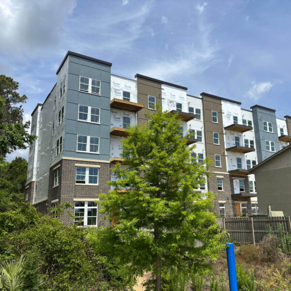 Carrington Manor - affordable senior housing - exterior walls going up